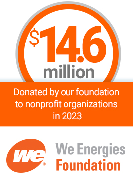 $7.9 million donated by our foundation to nonprofit organizations in 2019. We Energies Foundation