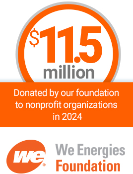 $11.5 million donated by our foundation to nonprofit organizations in 2024. We Energies Foundation