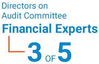 directors on audit committee financial experts 3 of 5
